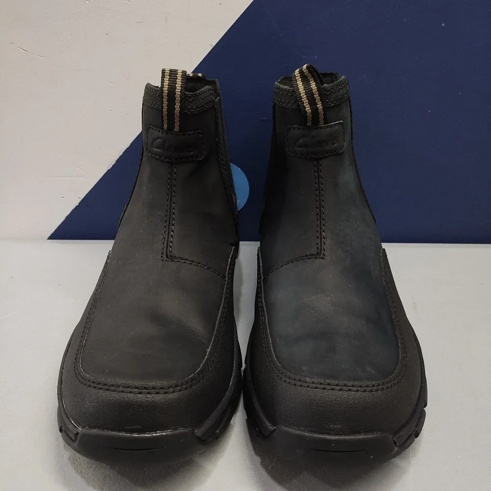 Clarks Collection Walpath Easy Boots Mens US 10M Black Waterproof Slip Resistant